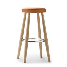 Carl Hansen & Søn CH56/CH58 Barstol Sæbebehandlet Eg/Cognac (Loke 7050) CH56: H76 cm