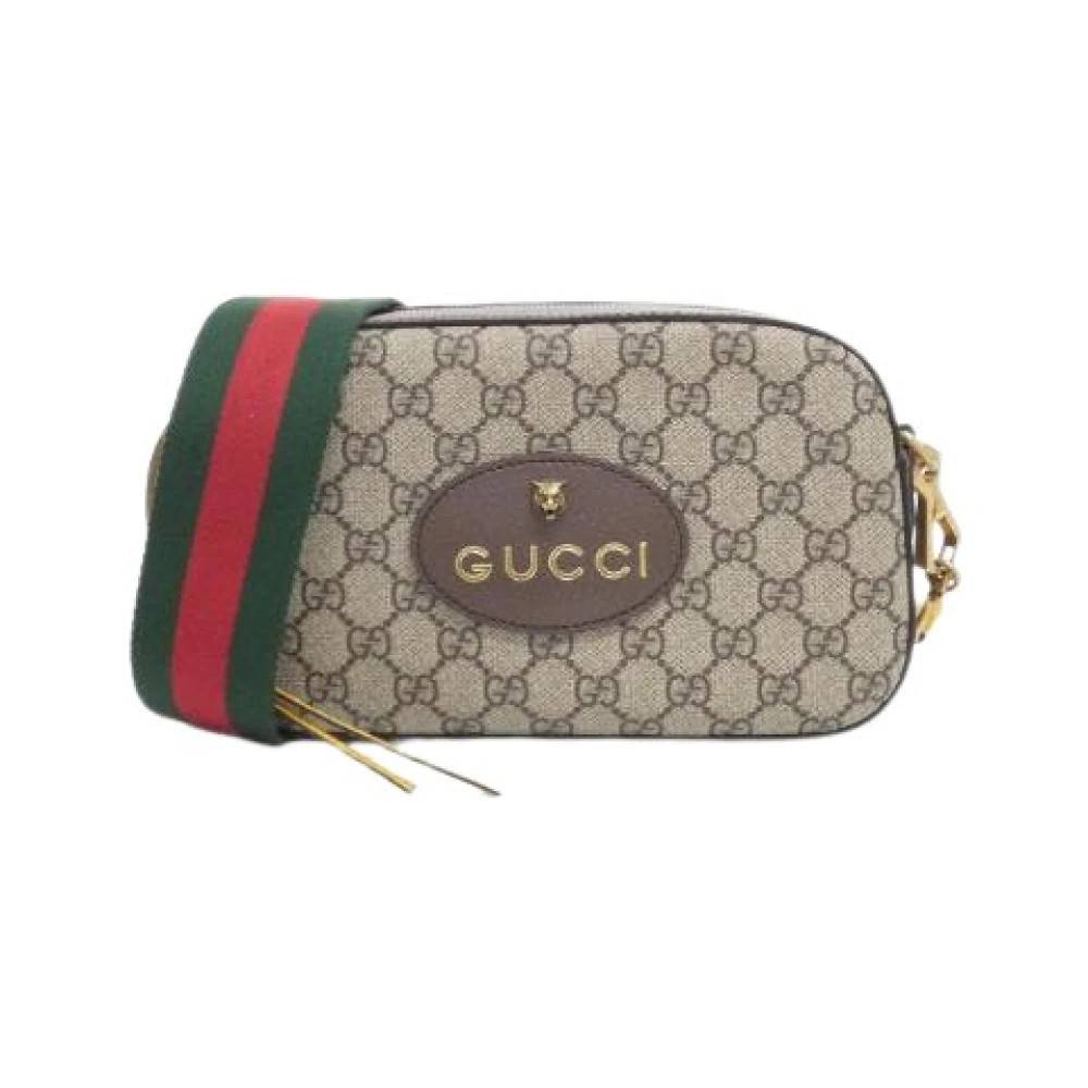 Gucci Vintage Pre-owned Neo Vintage GG Supreme Canvas Læder Skuldertaske - Vintage - Dame - Beige - ONE SIZE - Uld