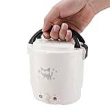Raguso Elektrisk Riskokare 12V 100W 1,3 L Elektrisk Bärbar Multifunktionell Riskokare Matkokare Matkokare för Bil för Matlagning Soppa Risgrytor(vit)