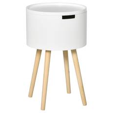 Sidebord - Sengebord Skandi Rundt Hvid 38 x 38 x 63 cm