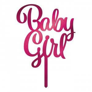 Cake topper - Baby Girl - Akryl - Rosa