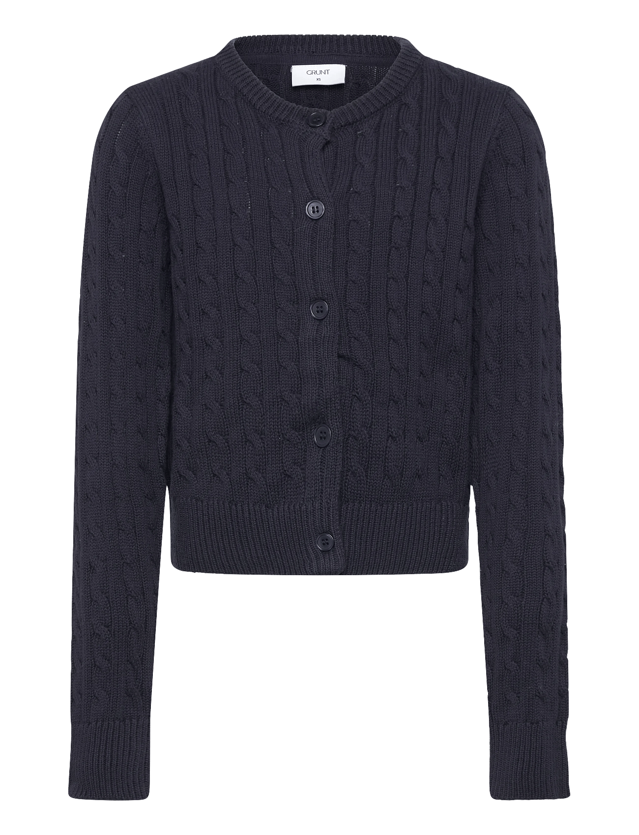 GRUNT Grline Cable Ls Knit Cardigan | Navy | M/12Y