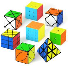 Vdealen Magisk kub 2x2 3x3 4x4 Pyramid Skewb Ivy Dino Magic Cube, Slät Speed Cube för nybörjare och användare avancerade hastighetskub, present till barn tonåringar vuxna(8 pack)