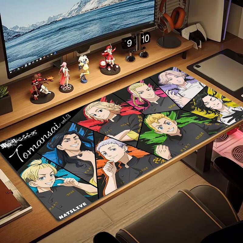 Tokyo Revengers Color Mouse Pad Large Gaming Table Cushion Non-slip Laptop Tablet Big Mousepad XXL Mat Mini PC Playmat With Lock edge