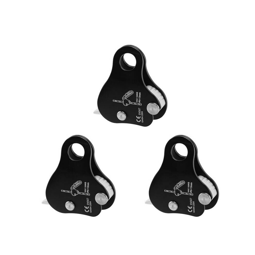 3X Rope Ascender,Rock Climbing Tree Arborist Rope Grab Self-Locking Rope Grip 8-13MM,Black