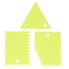 3PCS/Set Cake Cream Scraper Pasty Cutters Scraper Irregular Teeth Edge DIY SmootherWhite grön