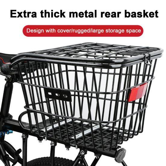 Cykel Bakre Förvaringskorg Tung Väg Berg Kapacitet Universell MTB Tålig Stor Cykel Metalltråd