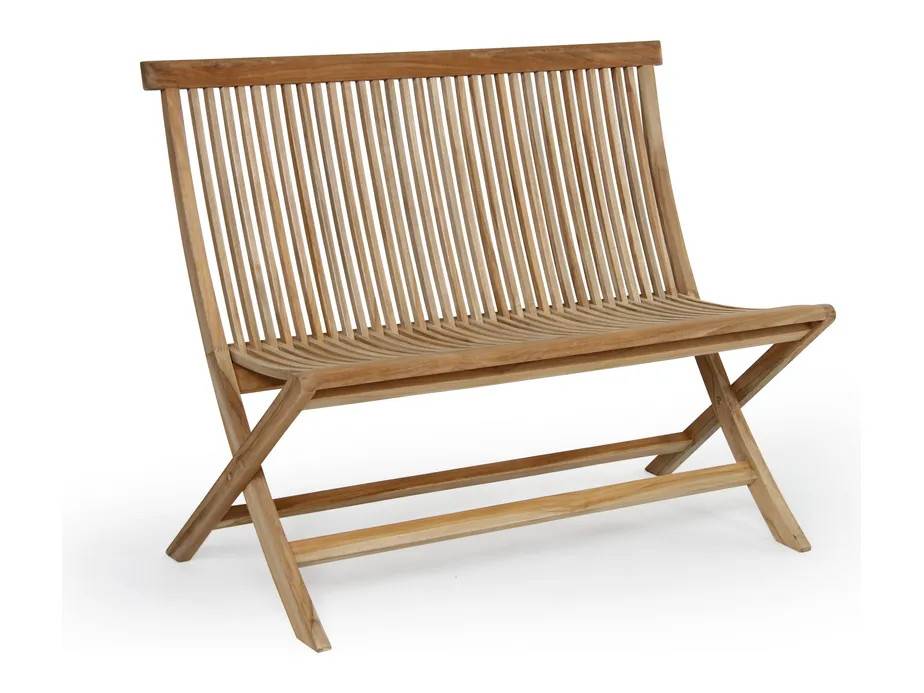 Brafab Turin matgrupp Teak 2-personers sofa, 2 foldestoler & bord 120x70 cm
