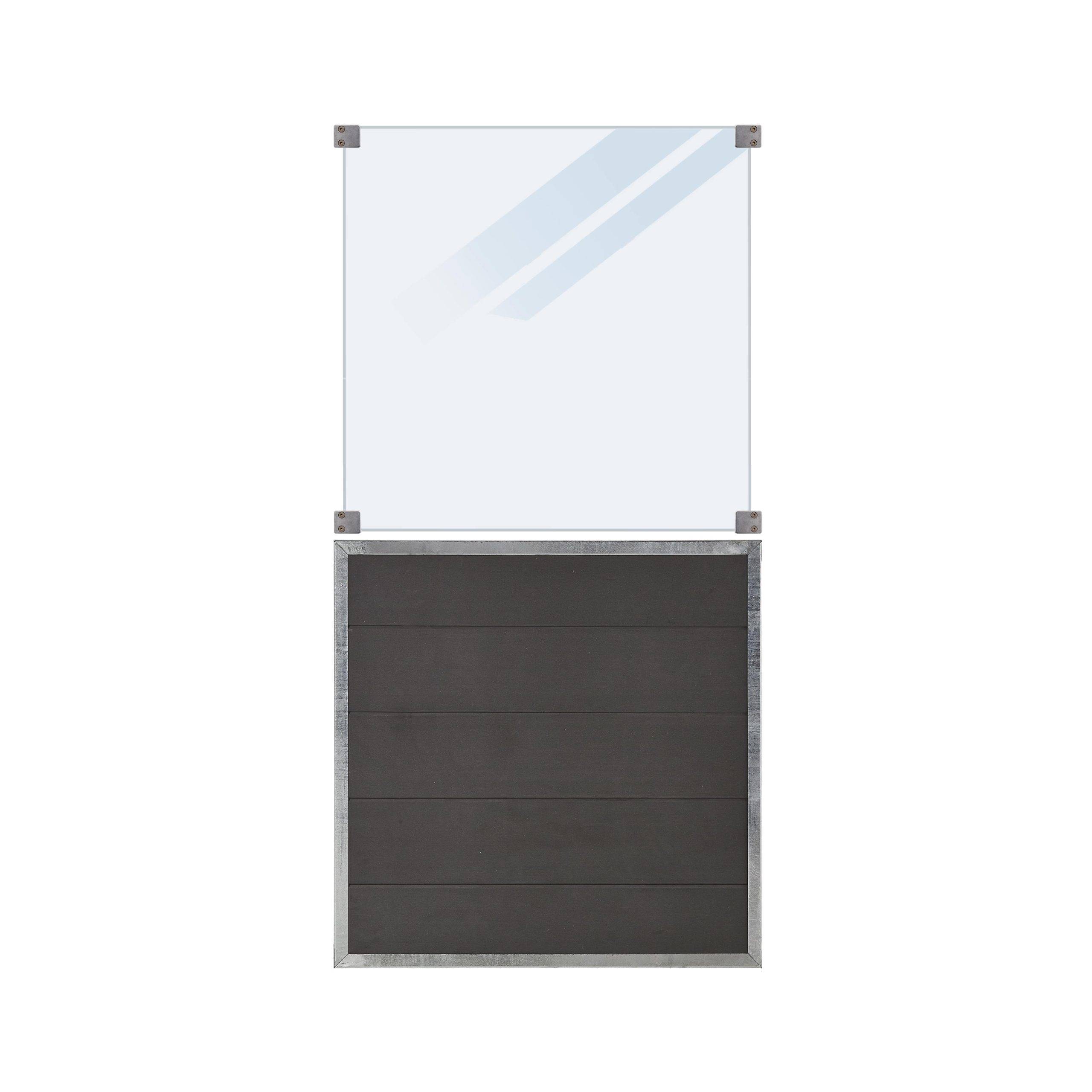 Futura komposit hegn 90cm - Klart glas.
