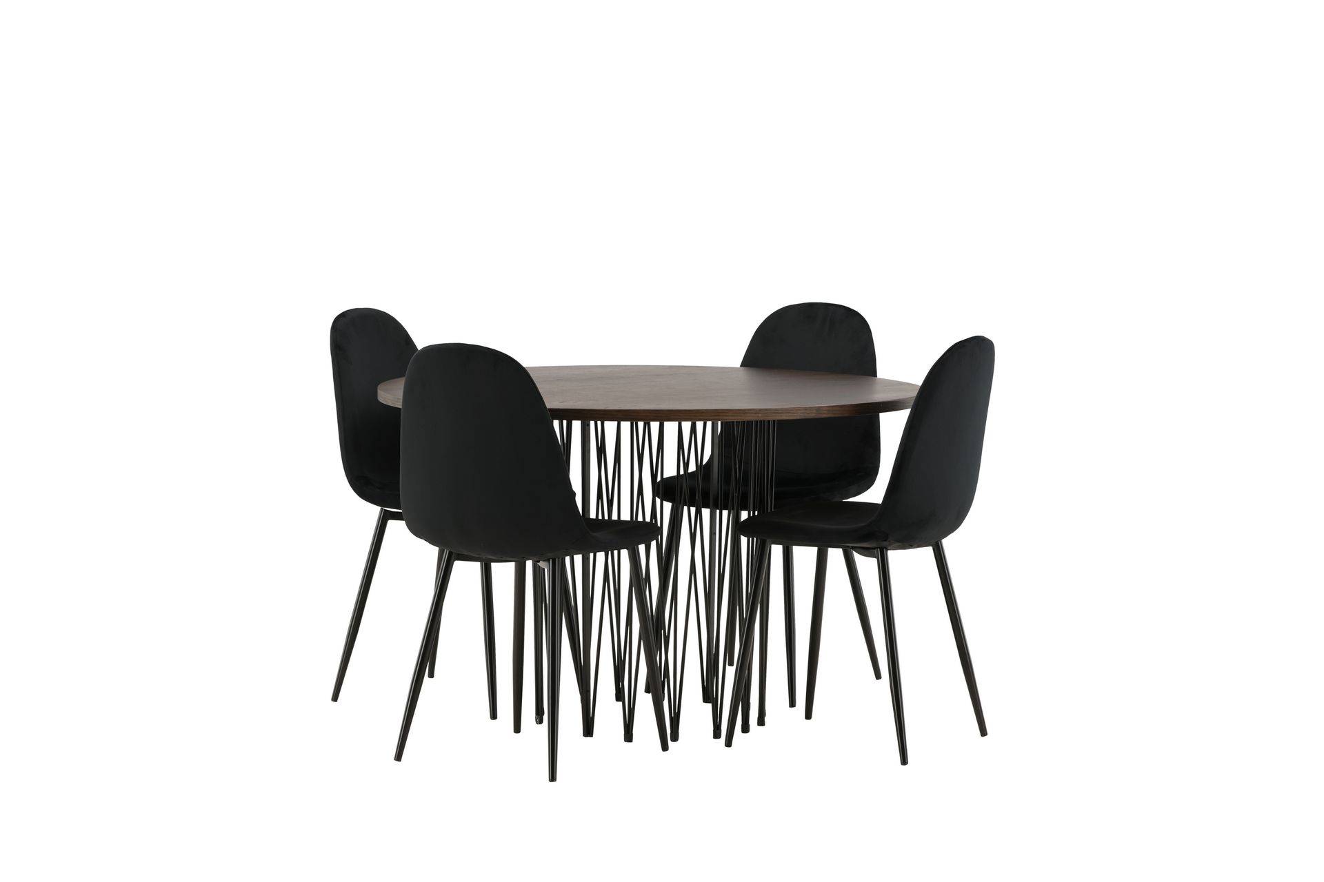 Venture Home Stonaro Matgrupp 120 cm Rund med 4 Bennie stolar - Svart Matgrupper Brun,Svart