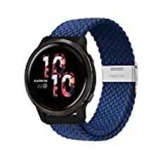 Niboow 22 mm flätat armband för Garmin Forerunner 265/Forerunner 255/Forerunner 255 Music, justerbart, expanderbart armband för Garmin Vivoactive 4/Venu 2/Amazfit GTR 4/GTR 3 Pro-blå