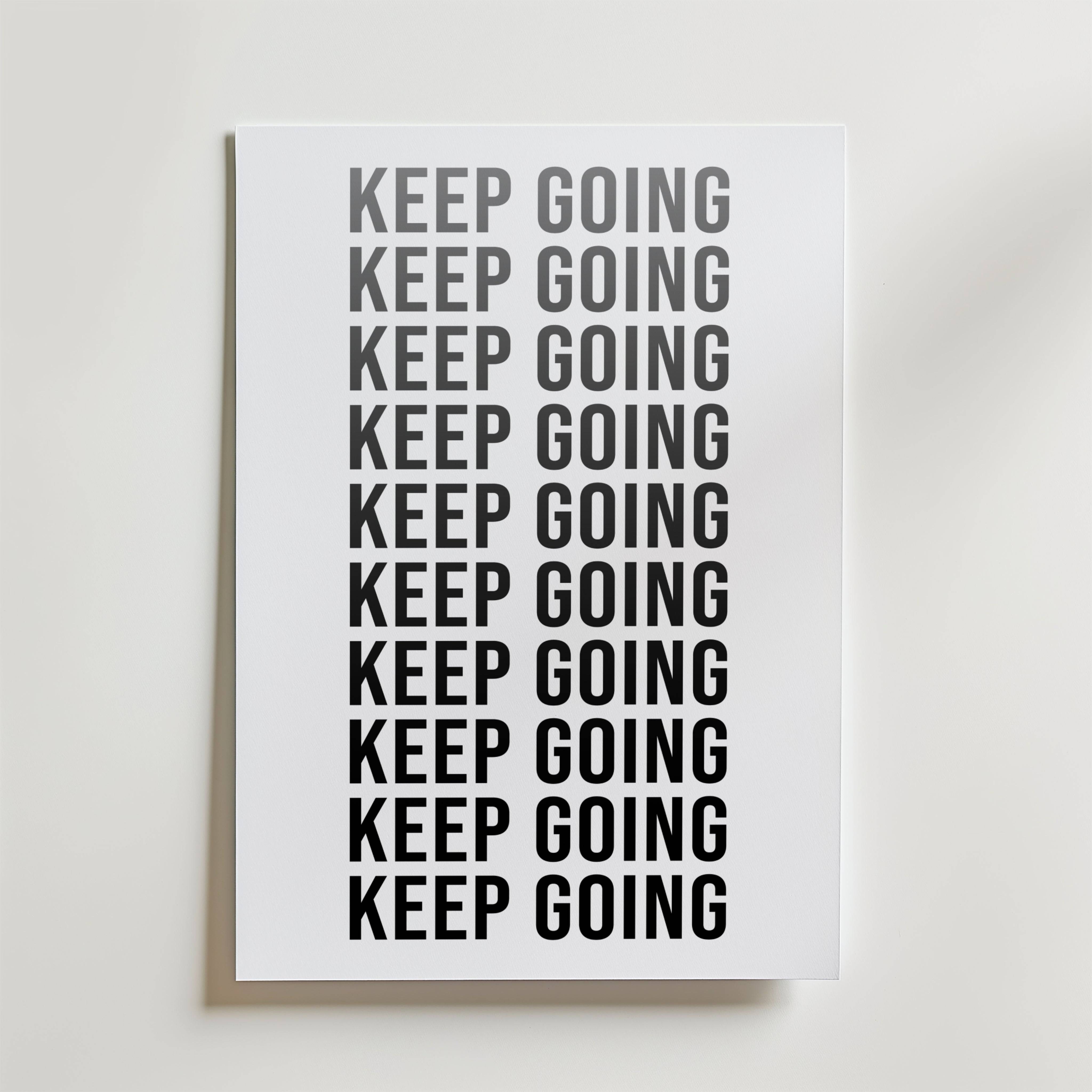 Keep Going Repetition Poster - Premium Canvas 100x140 cm