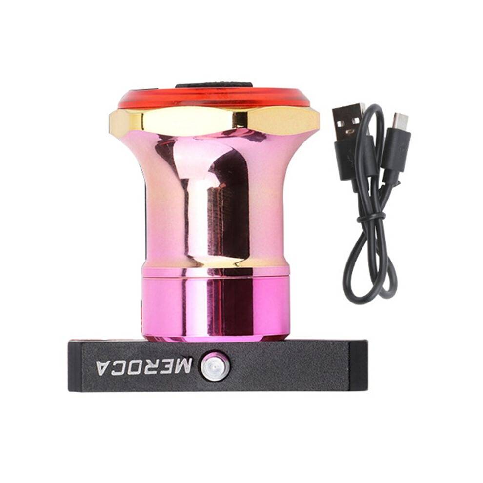 MEROCA Bicycle Tail Rear Light Auto Start Stop Brake USB Charge Cycling Taillight Bike Light Cushion Gold