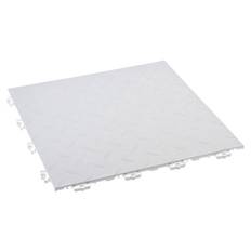 PELA Garagegolv Durk, vit, 38x38 cm, 2 m²