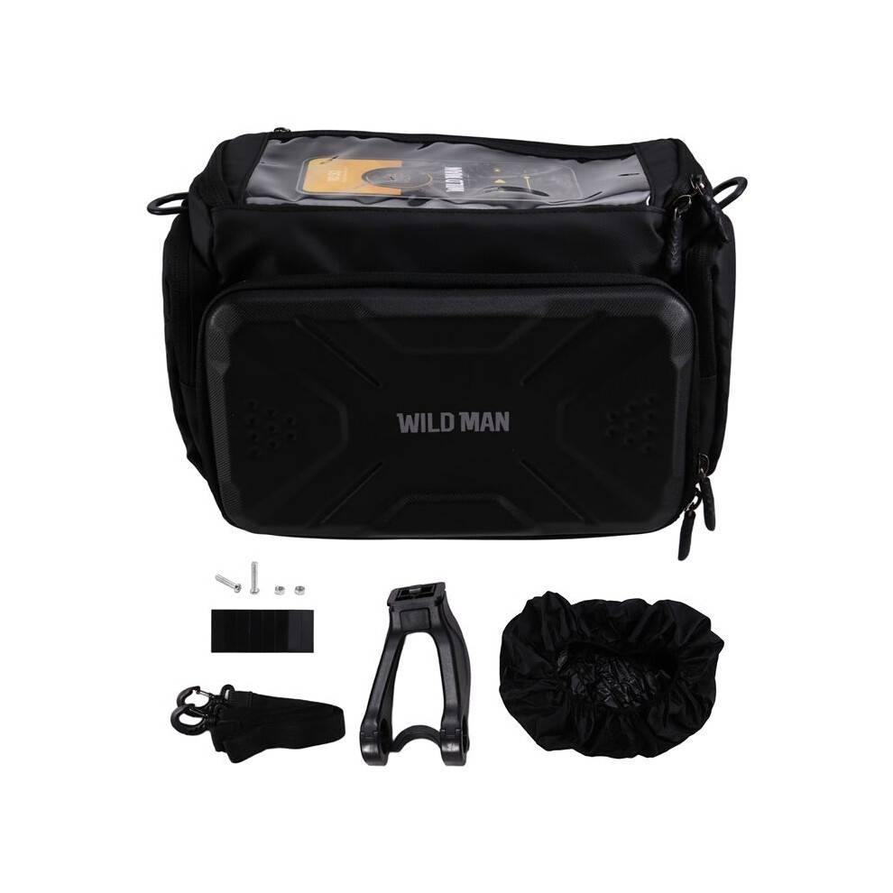 WILD GS6 Bicycle Bag EVA Hard Shell Waterproof Touch Screen High Capacity Front Tube Frame Mountain Bike Accessories