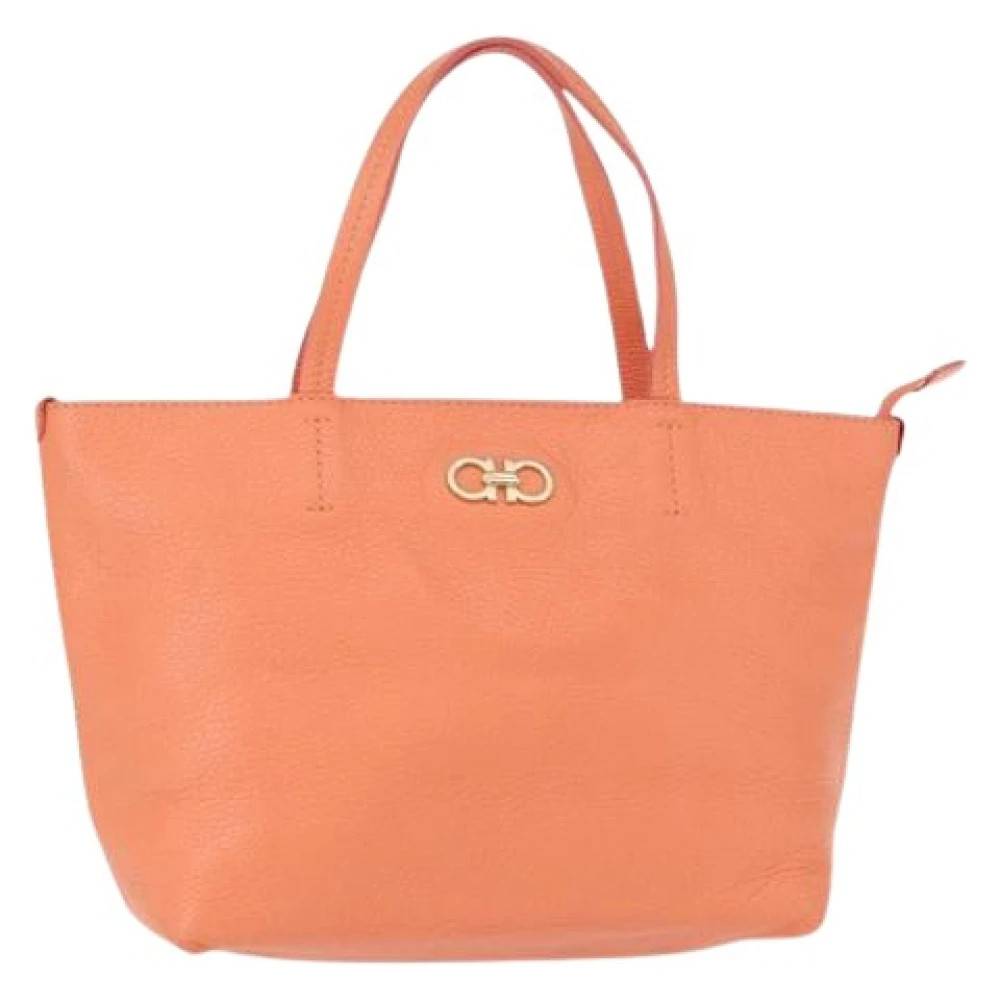 Salvatore Ferragamo Pre-owned Pre-owned Gancini Håndtaske - Vintage - Dame - Lyserød - ONE SIZE - Læder
