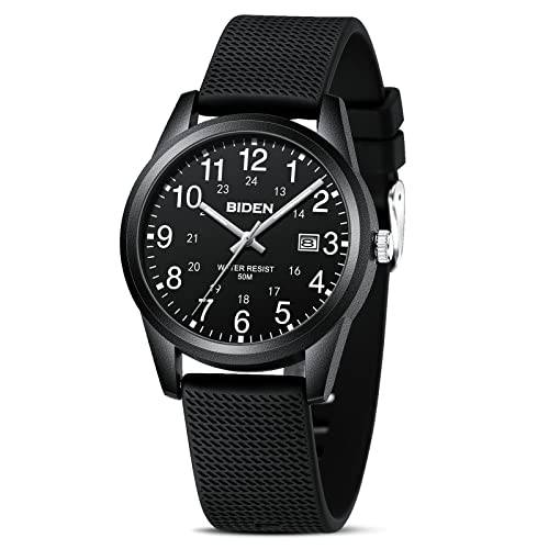 LN LENQIN Herren Uhr Uhren Herren Analog Quarz Armbanduhr 30M wasserdichte mit Datum Mode Casual Designer Uhr für Männer Silikonband
