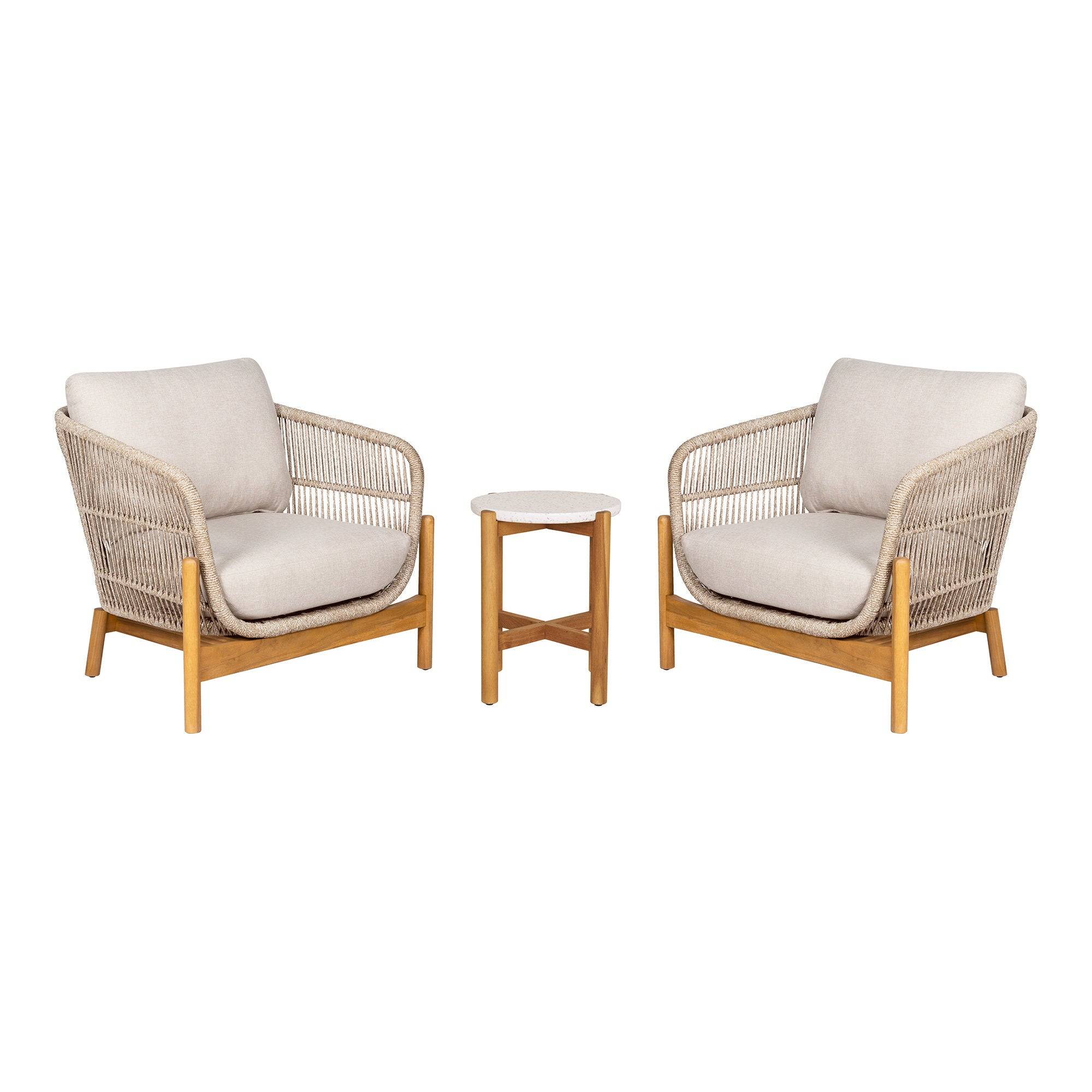 House Nordic - Terracina Havemøbelsæt, Sidebord og 2 loungestole