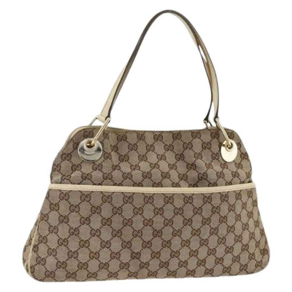 Gucci Vintage Pre-owned Vintage GG Canvas Håndtaske - Vintage - Dame - Beige - ONE SIZE - Uld