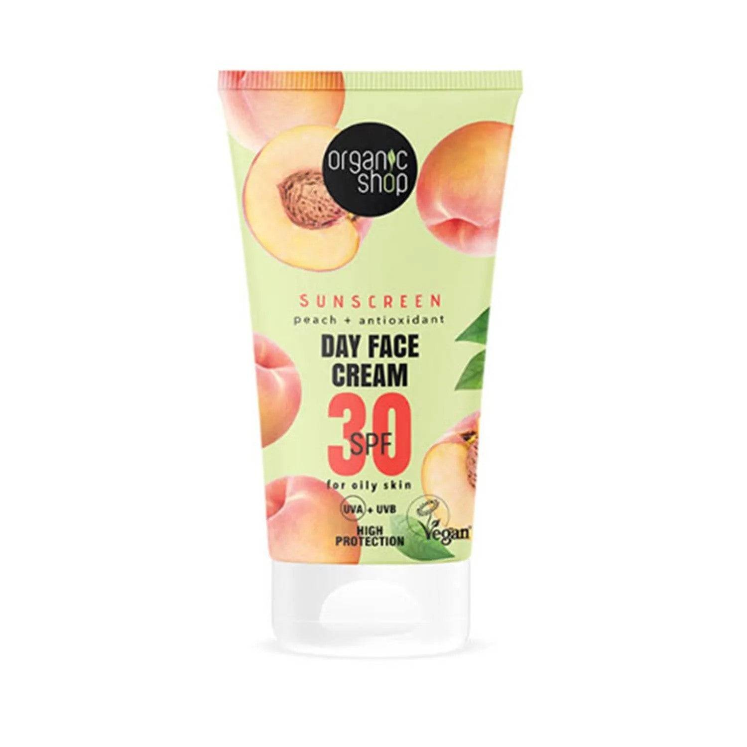 Organic Shop Peach Crema viso De Dia Spf30 50ml — Crema viso solare