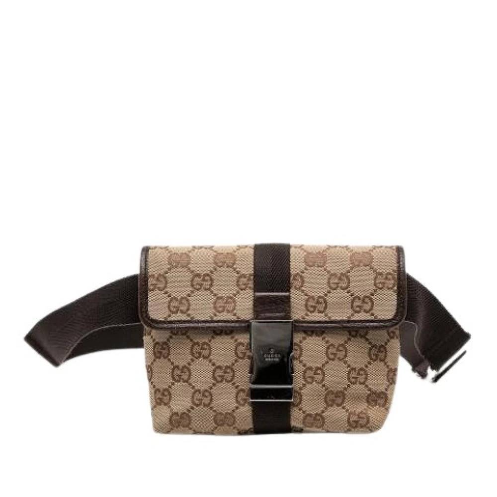 Gucci Vintage Pre-owned Canvas Bumbag - Vintage - Dame - Beige - ONE SIZE - Læder