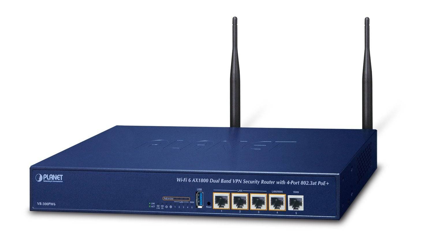 Planet VR-300PW6 Wi-Fi 6 AX1800 Dual Band Bordrouter med VR-300PW6