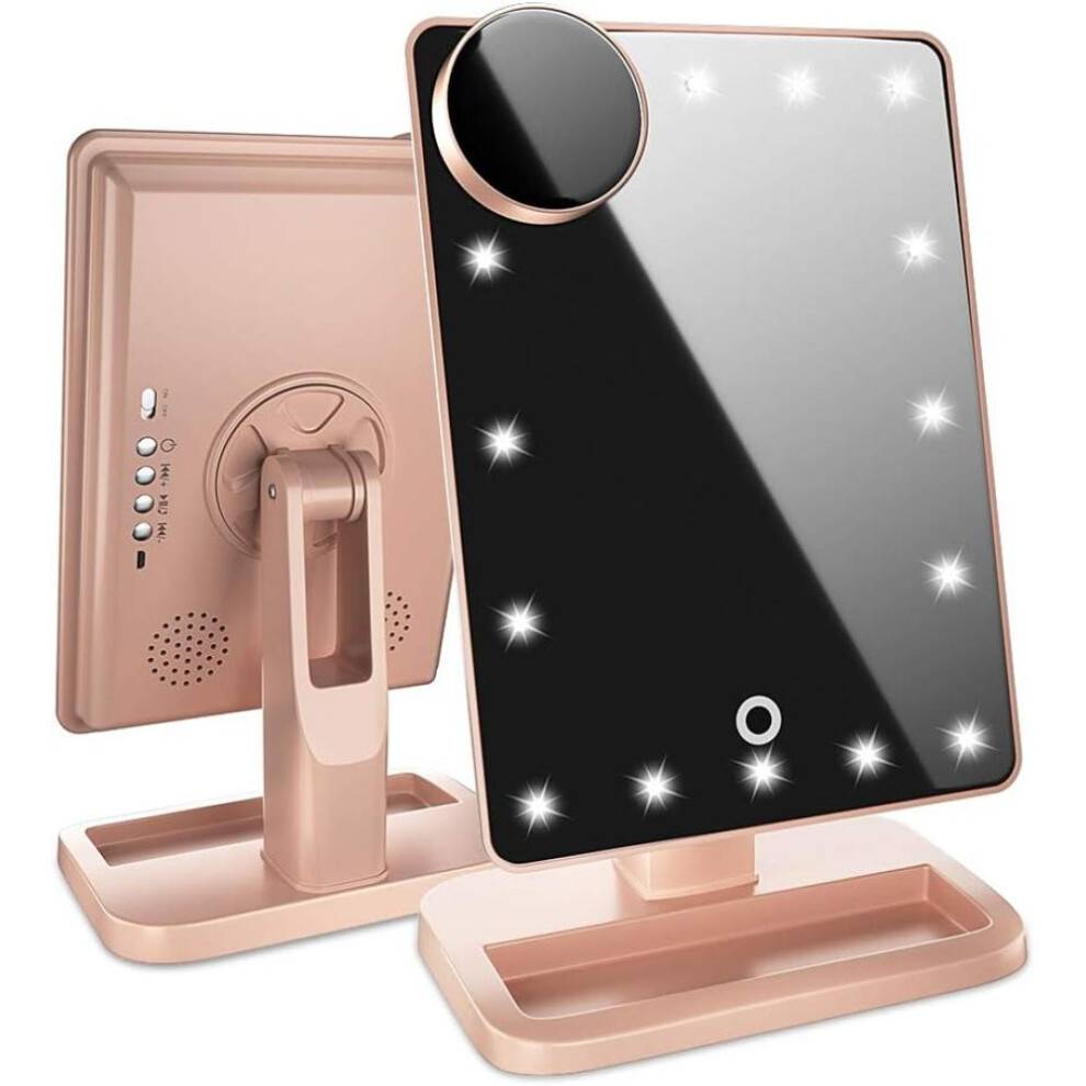 Glow Getter, din ultimative makeup-ledsager: LED-spejl med berøringssensor, dobbelt strømforsyning og forstørrelsesspejl til fejlfri