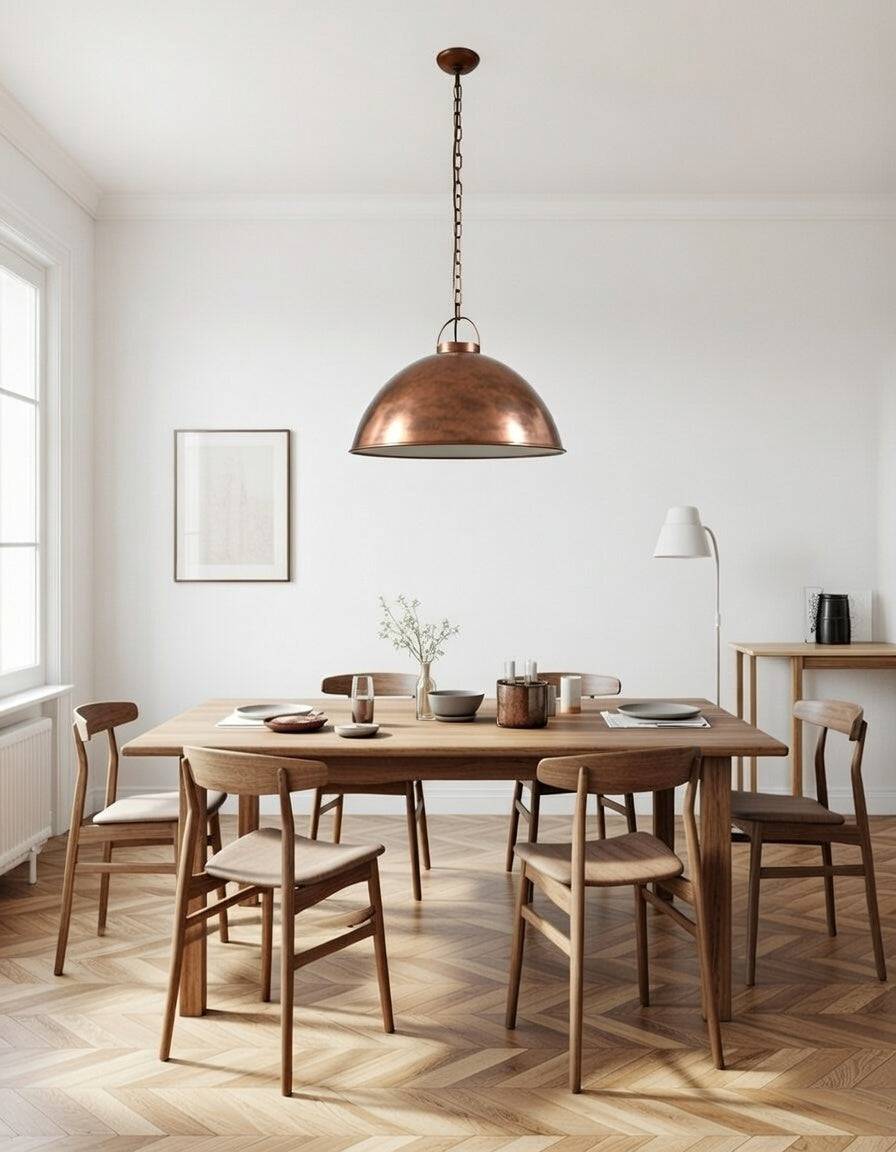 Loftlampe i fabriksstil | Kobber | Interiør.