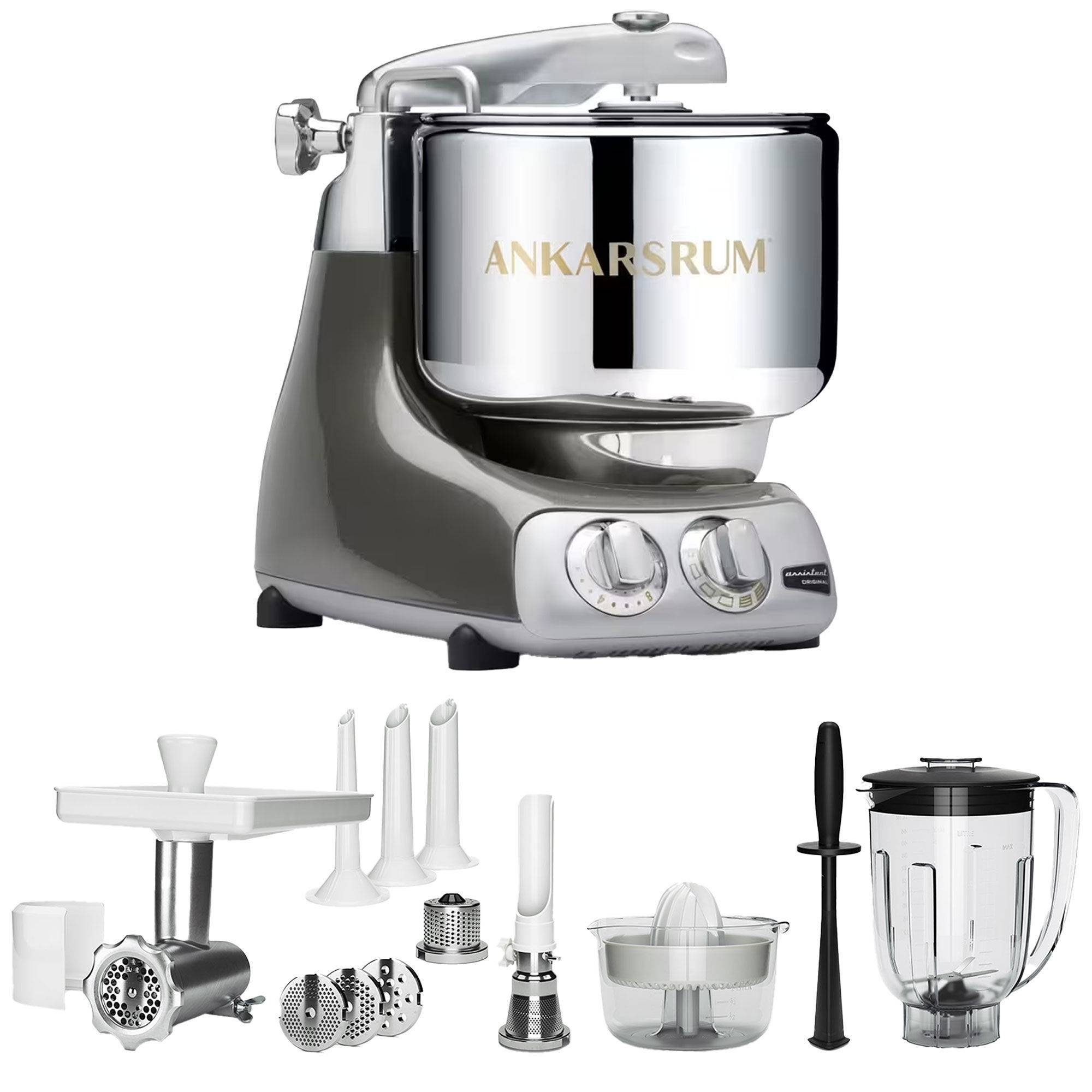 Ankarsrum AKM 6230 køkkenmaskine + Deluxe pakke, black chrome