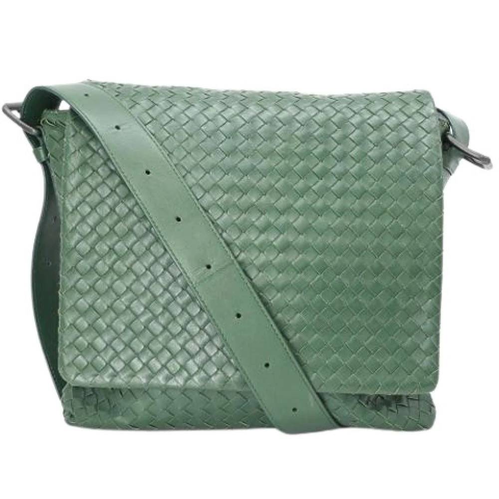 Bottega Veneta Vintage Pre-owned Intrecciato Skuldertaske - Vintage - unisex - Grøn - ONE SIZE - Uld