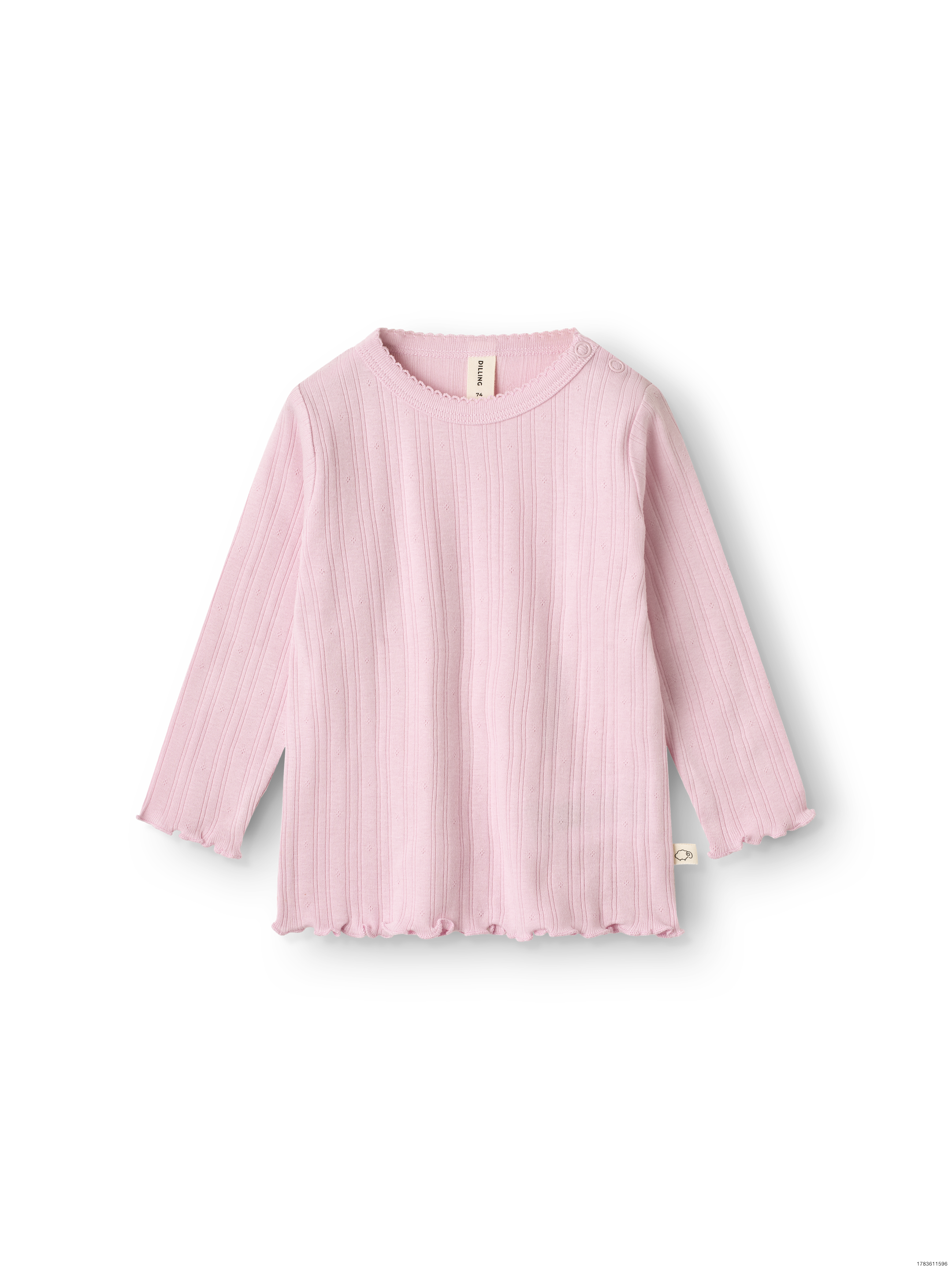 Bluse med hulmønster i bomuld til baby