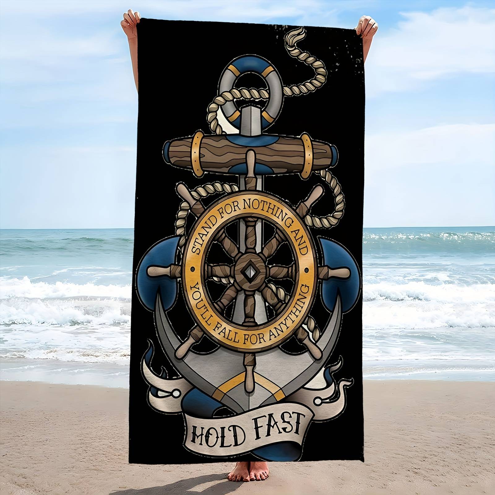 1pc A Patterned Beach Towel, An Oversized Microfiber Mat Absorbent, Ideal For Travel, Swimming Pools, Diving, Surfing, Yoga, And Camping, Usable In Any Season