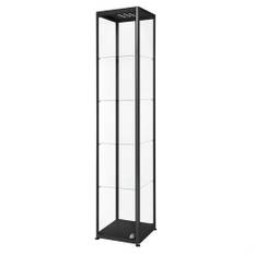 Premium Sort LED glasmontre med lås - 40x40x200 cm