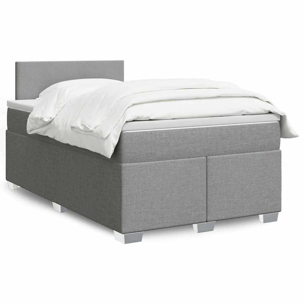 vidaXL Ramsäng med madrass ljusgrå 120x190 cm tyg