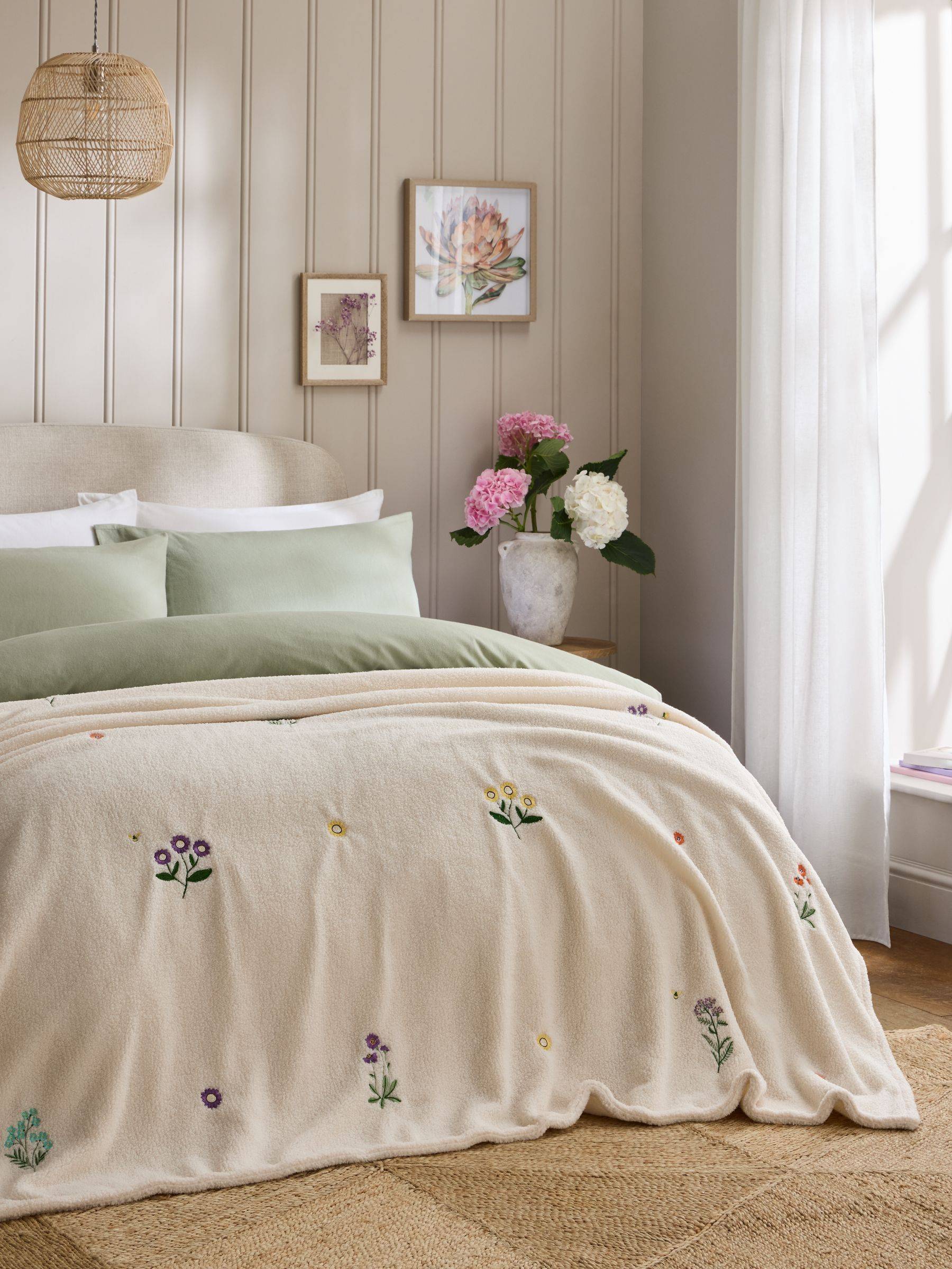Next Natural Maisie Embroidered Spring Floral Throw