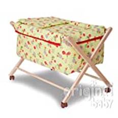 minicuna de Bebe komplett, minicsäng, spjälsäng, serón, moises, madrass och plast antimahogny