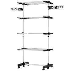 Tørrestativ 5 niveauer sammenklappeligt 142 x 55 x 172 cm sort - sølv