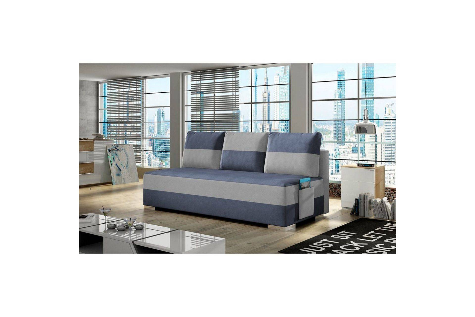 Soffa Eltap Atila 200x83x92 cm - Soro 76, Soro 83, Blå, Vit Bäddsoffor