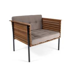 Skargaarden Häringe lounge lænestol Sunbrella Natté Nature Grey-teak-sort