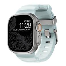 Nomad Apple Watch Series 7 45mm Rocky Point Band Icy Blue Glow (Natural Hardware) - Limited edition