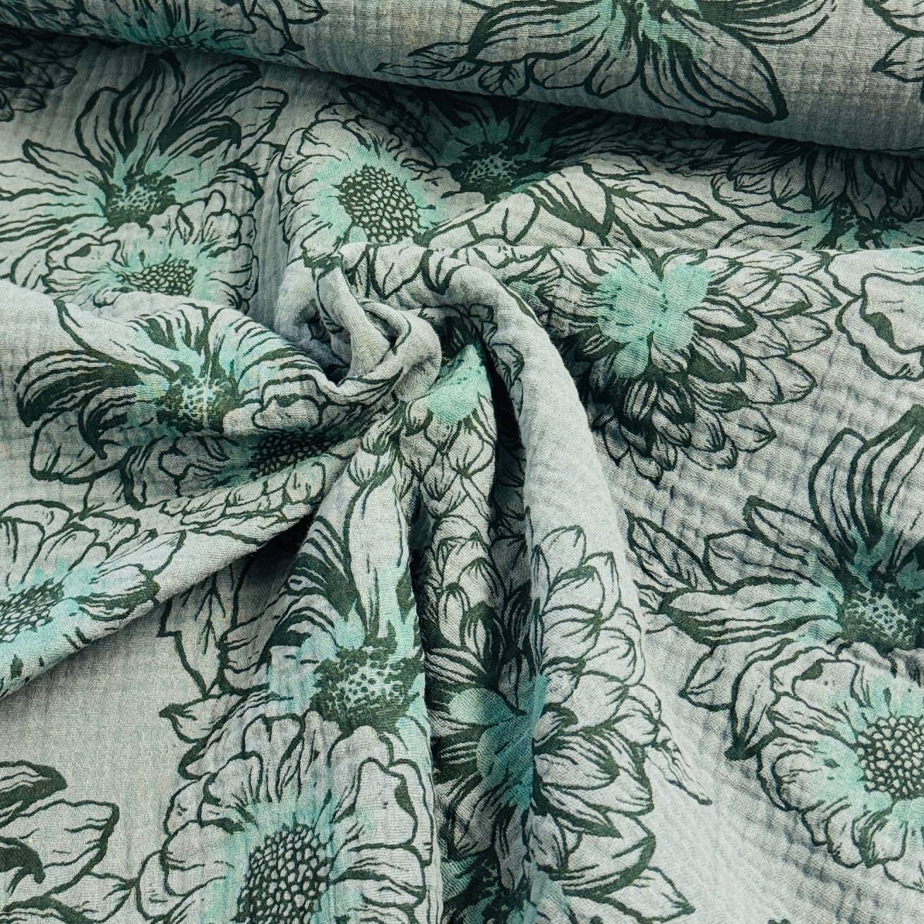 Flower, green - Muslin