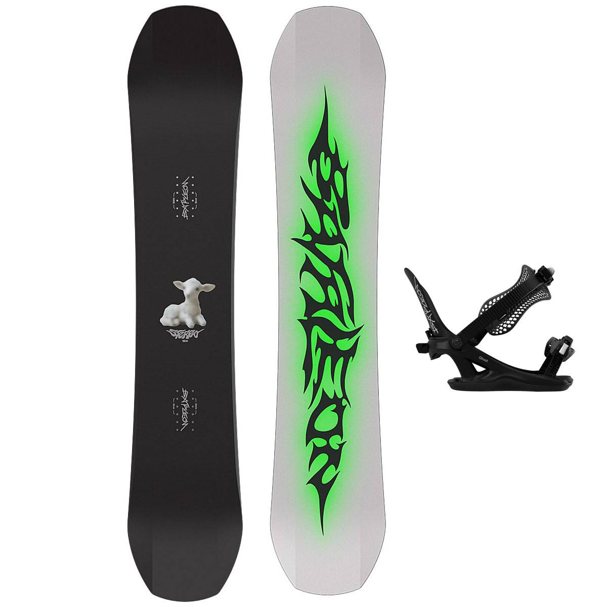 Bataleon Snowboard Set - Mens Stereo 156 + Ghost FASE Black M