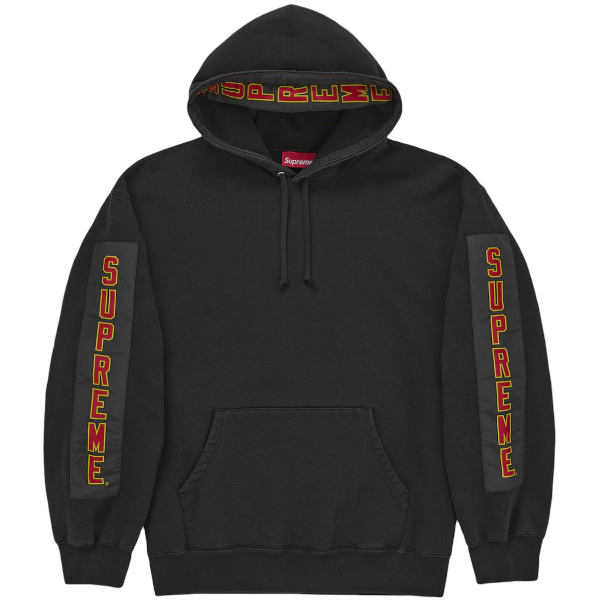 Supreme Woven Patches Hooded Sweatshirt Black - XXL