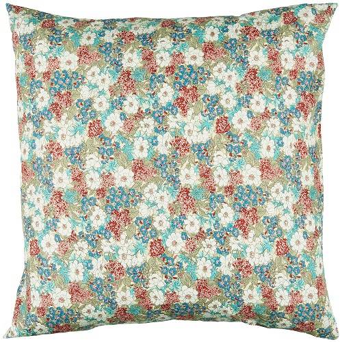 Ib Laursen Pudebetræk hvide, blå og røde blomster 60x60 cm..