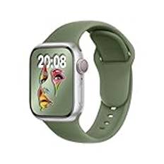 ELETTRONEO SBC1 sportband kompatibelt med Apple Watch-band för kvinnor Ultra Se 49 mm 45 mm 44 mm 42 mm 41 mm 40 mm 38 mm män serie 9 8 7 6 5 4 3 2 1 iWatch rem silikon olivgrön