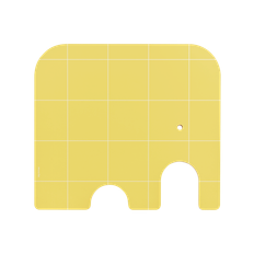 Muurla Skærebræt, Elefant, Birk/Gul, Large