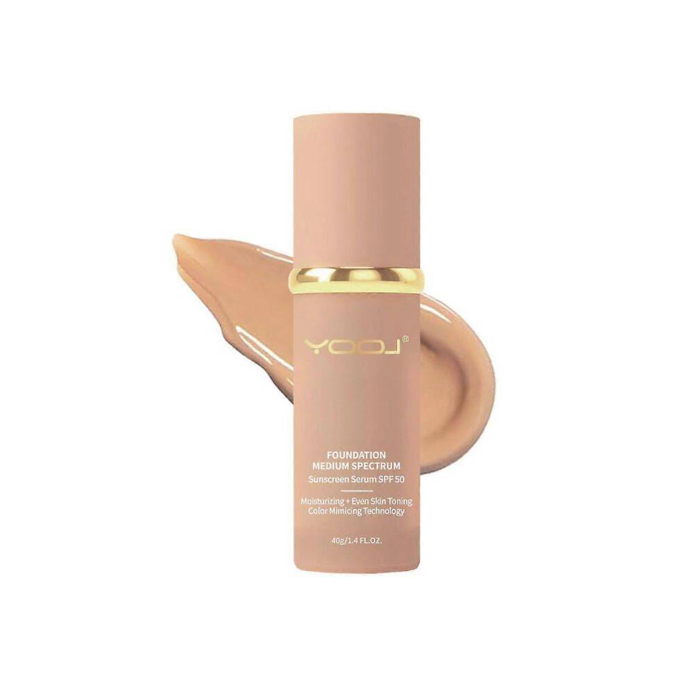 (1pc) Foundation 4 in 1-Medium Spectrum,4 in 1 Foundation Liquid with SPF 50+, Concealer Cosmetic Lightweight Makeup, Longwearing & Waterproof