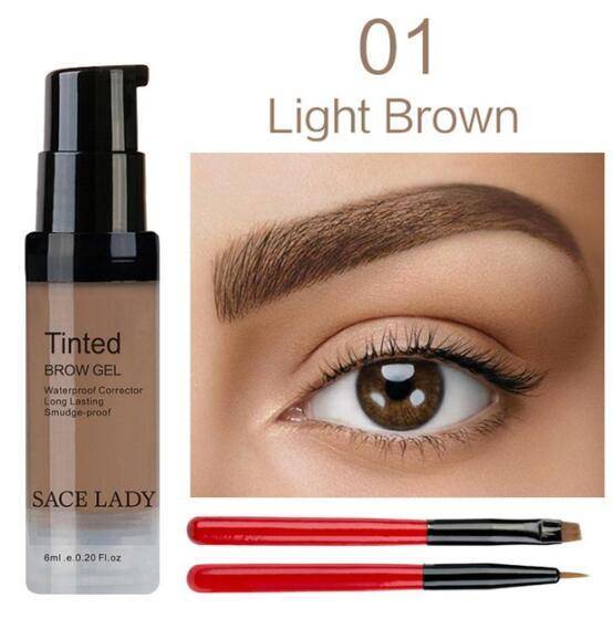 SACE LADY 6 Colors Henna Eyebrow Gel Waterproof Tint Makeup Brush Set Brown Enhancer Eye Brow Dye Cream Make Up Paint Cosmetic