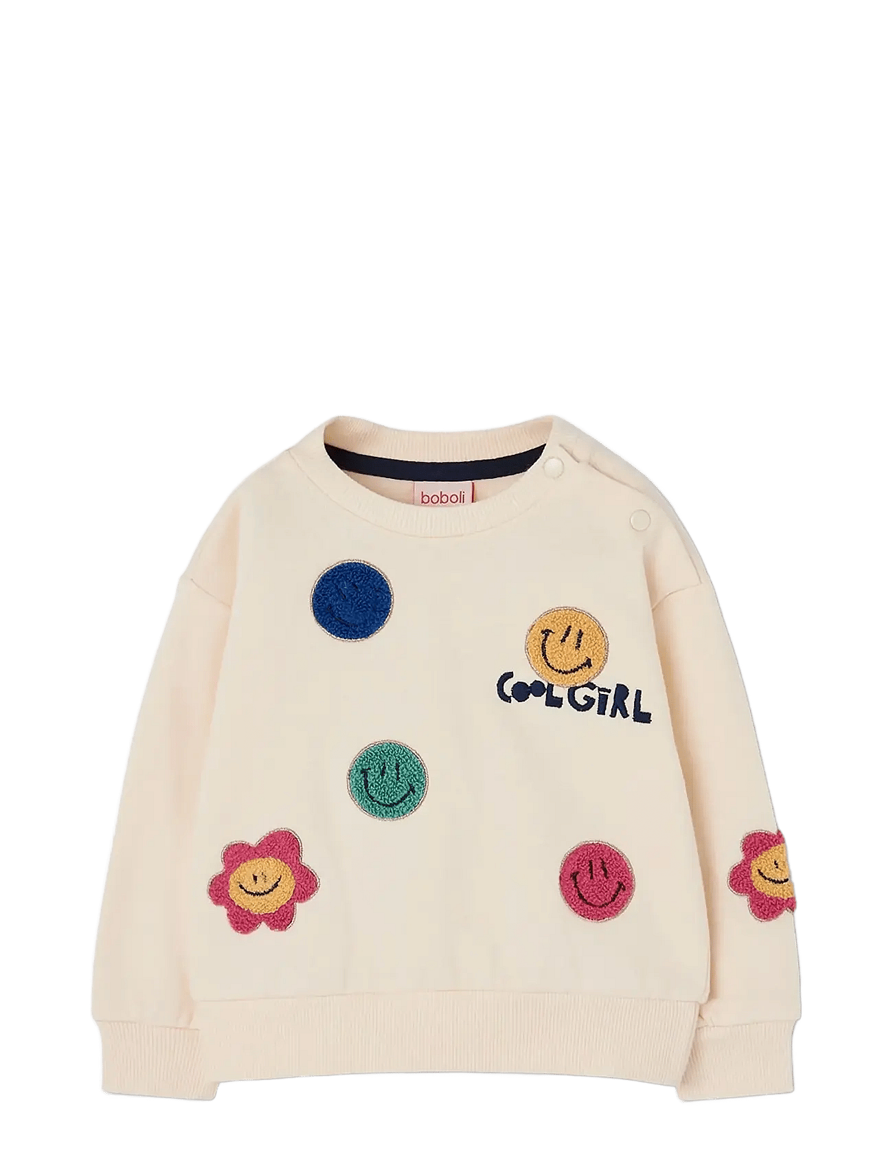 BOBOLI Fleece Sweatshirt For Girl -Bci | Cream | 80