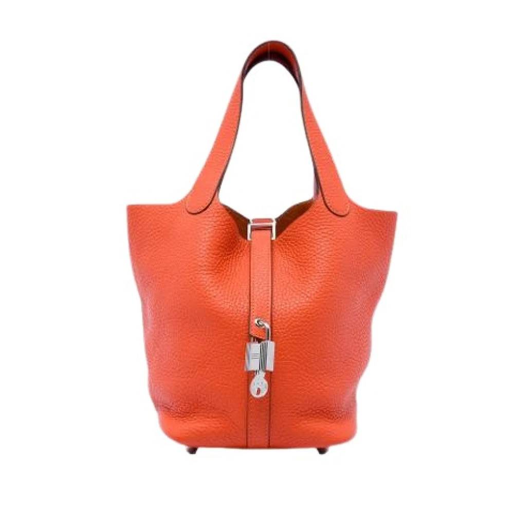 Hermès Vintage Pre-owned Picotin Lock 18 - Vintage - Dame - Orange - ONE SIZE - Læder
